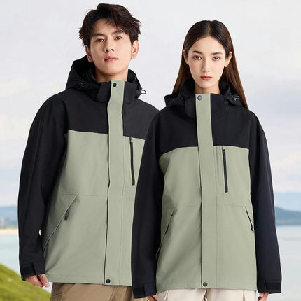 Men's Mountain Ski Jacket 3 in 1 Waterproof Winter Warm Snow Jacket Hooded Rain Coat