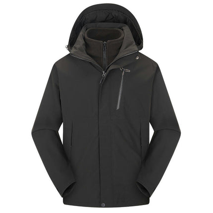 Men's Mountain Ski Jacket 3 in 1 Waterproof Winter Warm Snow Jacket Hooded Rain Coat 1