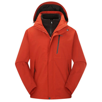 Men's Mountain Ski Jacket 3 in 1 Waterproof Winter Warm Snow Jacket Hooded Rain Coat 2