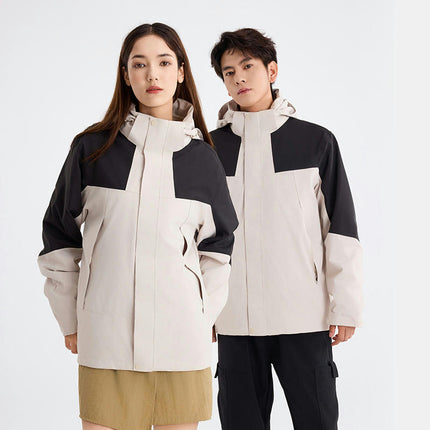 Three-In-One Waterproof Breathable Warm Outdoor Jacket for Men and Women