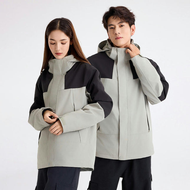 Three-In-One Waterproof Breathable Warm Outdoor Jacket for Men and Women