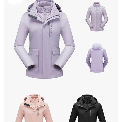 Three-JIn-One Down Liner Jacket for Men and Women, Waterproof, Windproof and Warm Outdoor Travel Jacket
