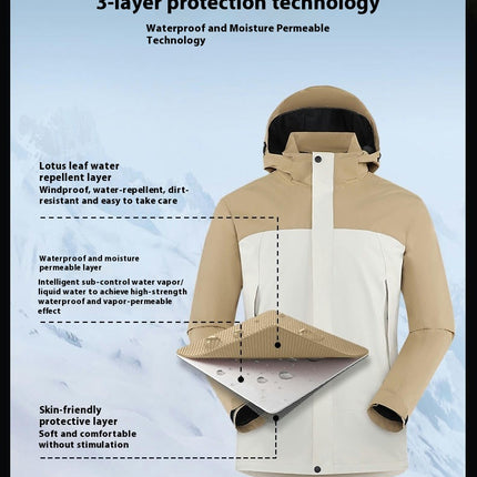 Men's and Women's Down Jackets, Windproof Three-In-One, Detachable Liner Jacket