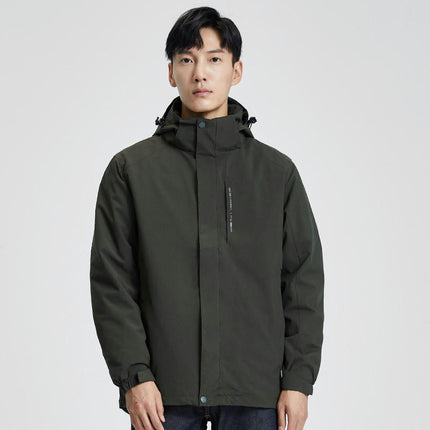 Men's 3-in-1 Down Jacket, Waterproof and Windproof, 2-Piece Set, Outdoor Warm Ski Clothing
