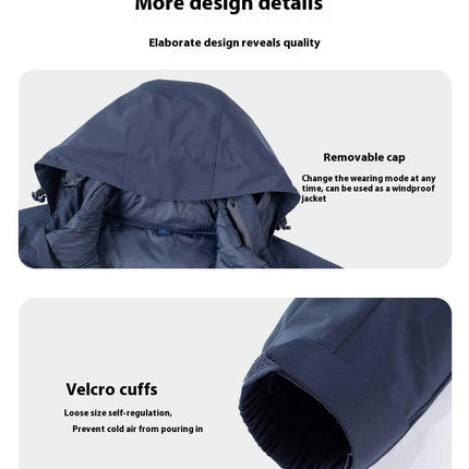 Men's 3-in-1 Down Jacket, Waterproof and Windproof, 2-Piece Set, Outdoor Warm Ski Clothing