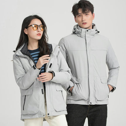 Men's and Women's Waterproof 3-in-1 Ski Snow Jacket Puffer Liner Insulated Winter Coat