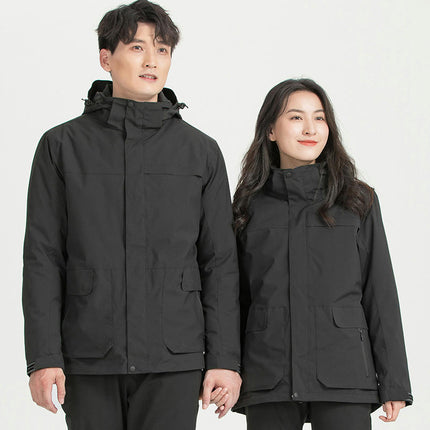 Men's and Women's Waterproof 3-in-1 Ski Snow Jacket Puffer Liner Insulated Winter Coat