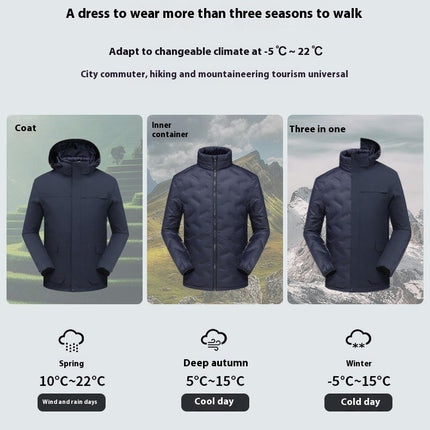 Men's and Women's Waterproof 3-in-1 Ski Snow Jacket Puffer Liner Insulated Winter Coat