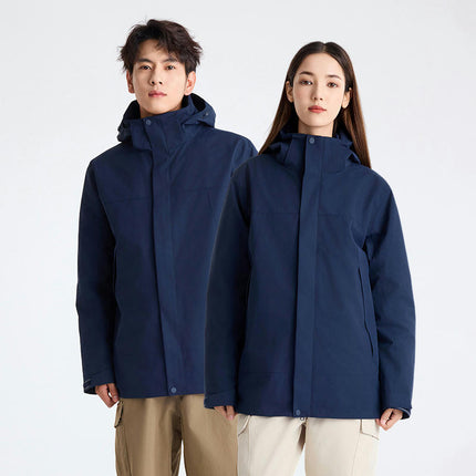 Men's Waterproof 3 in 1 Ski Jacket Warm Winter Windproof Jackets with Detachable Puffer Coat