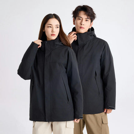Men's Waterproof 3 in 1 Ski Jacket Warm Winter Windproof Jackets with Detachable Puffer Coat