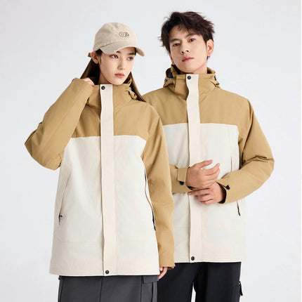 Men's Waterproof 3 in 1 Ski Jacket Warm Winter Windproof Jackets with Detachable Puffer Coat