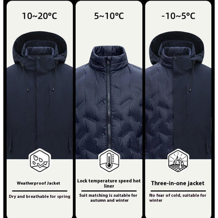Outdoor travel jacket down jacket 2-piece waterproof breathable warm work clothes jacket