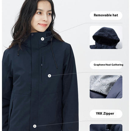 Outdoor travel jacket down jacket 2-piece waterproof breathable warm work clothes jacket