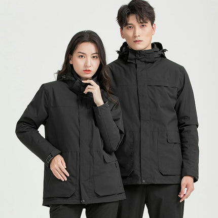 Men's and Women's 3 in 1 Waterproof Ski Jacket Windproof Winter Warm Snowboarding Jackets