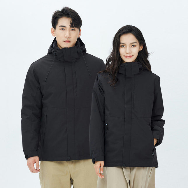Men's and Women's 3 in 1 Waterproof Ski Jacket Windproof Winter Warm Snowboarding Jackets