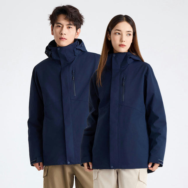 Men's and Women's 3 in 1 Waterproof Ski Jacket Mountain Snowboarding Jacket Winter Snow Coat