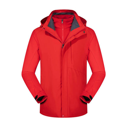 Three-In-One Outdoor Warm Jacket - Windproof and Waterproof Detachable Polar Fleece Jacket