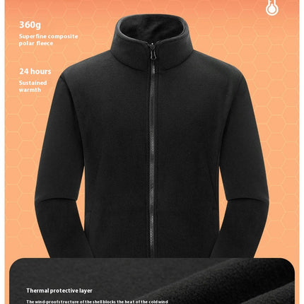 Men's and Women's 3-in-1 Windproof Jacket With Detachable Silver Fox Fleece Liner for Warming
