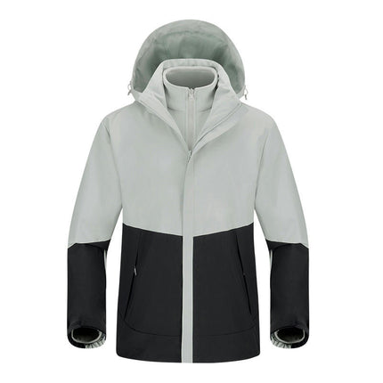 Couples 3-in-1 Jacket - Windproof Waterproof Warm Removable Silver Fox Fleece Liner Jacket