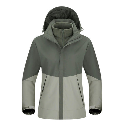 Couples 3-in-1 Jacket - Windproof Waterproof Warm Removable Silver Fox Fleece Liner Jacket
