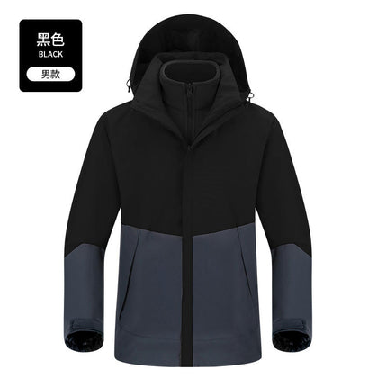 Couples 3-in-1 Jacket - Windproof Waterproof Warm Removable Silver Fox Fleece Liner Jacket