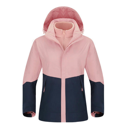 Couples 3-in-1 Jacket - Windproof Waterproof Warm Removable Silver Fox Fleece Liner Jacket