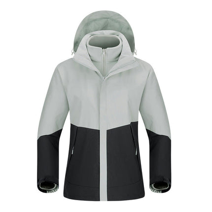 Couples 3-in-1 Jacket - Windproof Waterproof Warm Removable Silver Fox Fleece Liner Jacket