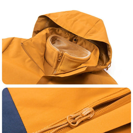 Couples 3-in-1 Jacket - Windproof Waterproof Warm Removable Silver Fox Fleece Liner Jacket