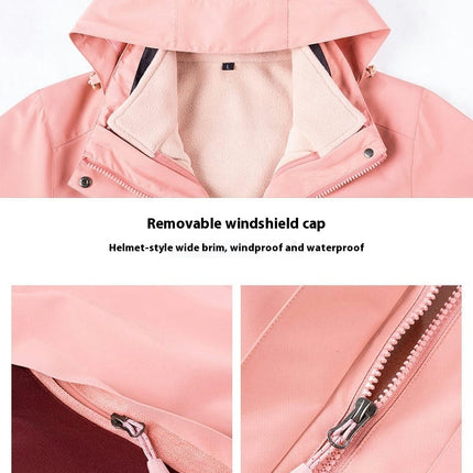 Men's and Women's Outdoor 3-in-1 jacket, Windproof Warm Detachable Mountaineering Clothing