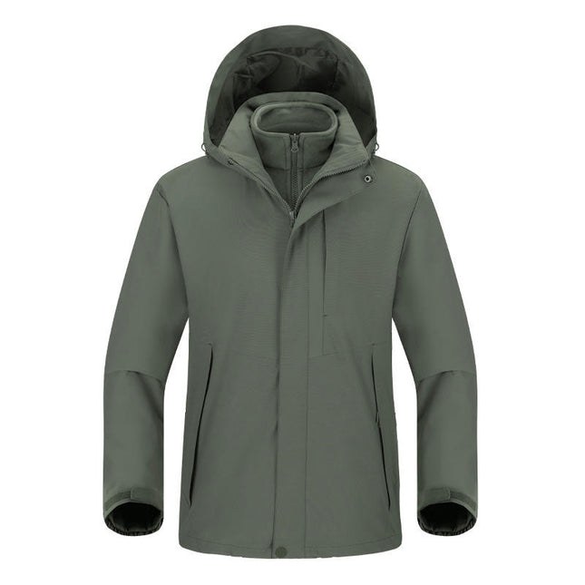 Men's Autumn and Winter Jacket Waterproof and Windproof Outdoor Three-In-One Detachable Liner 1