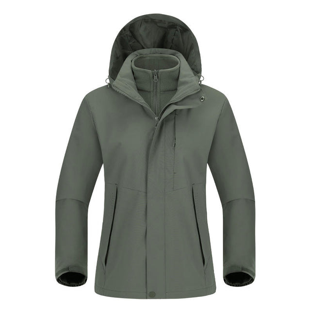Men's Autumn and Winter Jacket Waterproof and Windproof Outdoor Three-In-One Detachable Liner 1