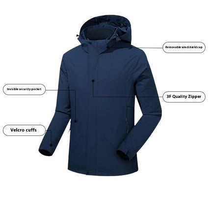3-in-1 Jacket Waterproof and Anti-fouling Warm Outdoor 2-piece Women's Silver Fox Fleece Lined Jacket