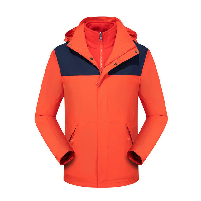 3-in-1 Jacket Women's Waterproof and Oil-proof Polar Fleece Jacket Men's Warm Outdoor 2