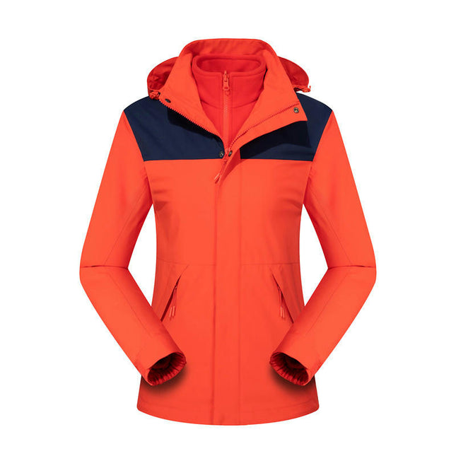 3-in-1 Jacket Women's Waterproof and Oil-proof Polar Fleece Jacket Men's Warm Outdoor 2