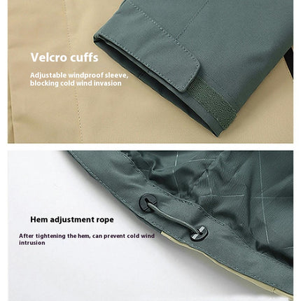 Men's 3-in-1 Jacket - Waterproof and Windproof Outdoor Women's Mountaineering Warm Fleece Jacket