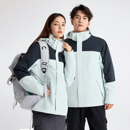 3-in-1 Outdoor Jacket for Men and Women With Detachable Liner and Color Matching
