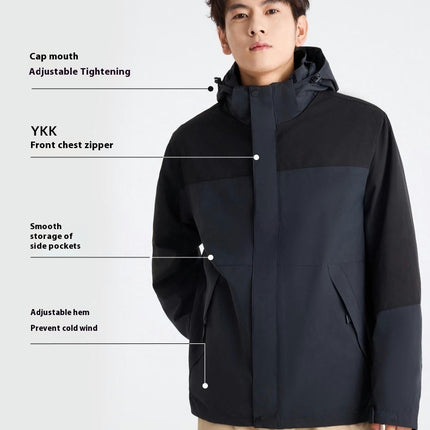 3-in-1 Outdoor Jacket for Men and Women With Detachable Liner and Color Matching