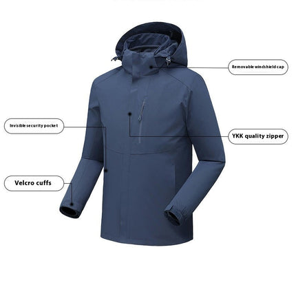 3-in-1 Fleece Jacket for Men and Women - Waterproof and Windproof 2-piece Set Outdoor Clothing