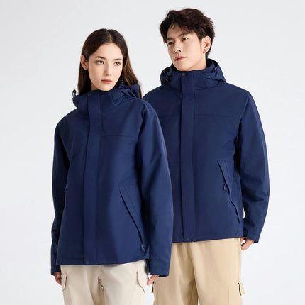 Three-in-one Jacket - Detachable Men's and Women's Outdoor Windproof and Rainproof Warm Jacket