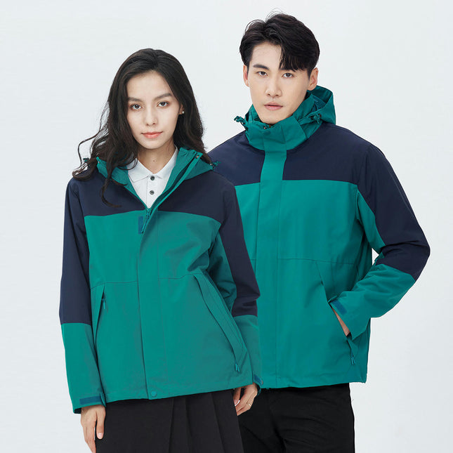 Three-in-one Jacket - Detachable Men's and Women's Outdoor Windproof and Rainproof Warm Jacket 1