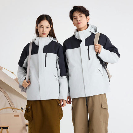 Three-in-one Jacket - Detachable Men's and Women's Outdoor Windproof and Rainproof Warm Jacket