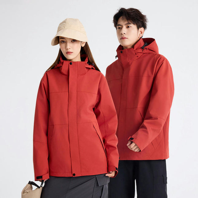 Three-in-one Jacket - Detachable Men's and Women's Outdoor Windproof and Rainproof Warm Jacket