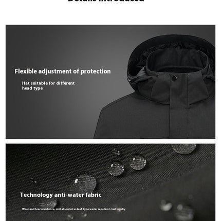 Three-in-one Jacket - Detachable Men's and Women's Outdoor Windproof and Rainproof Warm Jacket