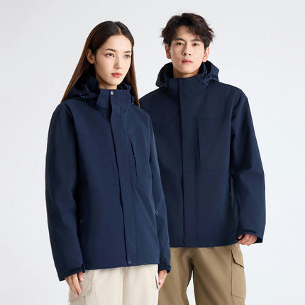 Men's Ski Jackets 3 in 1 Waterproof Winter Jackets Snow Jackets Windproof Hooded with Inner Fleece Coat