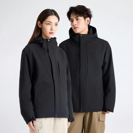 Men's Ski Jackets 3 in 1 Waterproof Winter Jackets Snow Jackets Windproof Hooded with Inner Fleece Coat