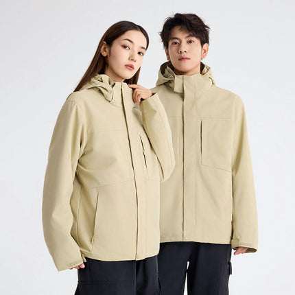 Men's Ski Jackets 3 in 1 Waterproof Winter Jackets Snow Jackets Windproof Hooded with Inner Fleece Coat