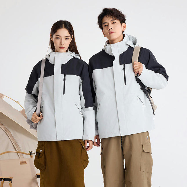 Three-In-One Jacket, Windproof and Waterproof, Detachable Fleece Jacket for Men and Women