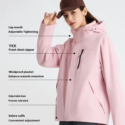 Three-In-One Jacket, Windproof and Waterproof, Detachable Fleece Jacket for Men and Women