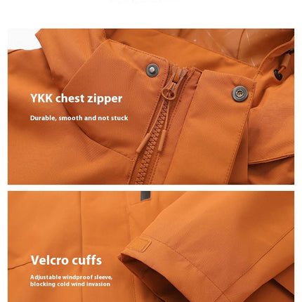 Three-In-One Jacket, Windproof and Waterproof, Detachable Fleece Jacket for Men and Women