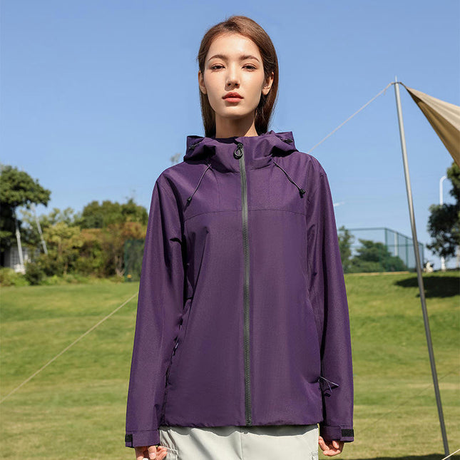 Women's Rain Jacket Waterproof with Hooded Hiking Coat Lightweight Windbreaker